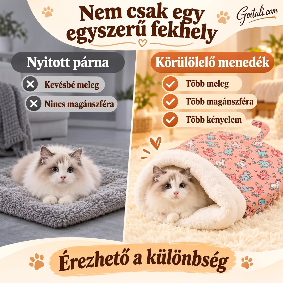 🐾 MOST 50% KEDVEZMÉNY! 🔥 Kényelmes fekhely macskáknak és kutyáknak – plüss, mosógépben mosható, tökéletes választás, hogy megbízható kényelmet és meleget nyújtson kedvencednek ✨