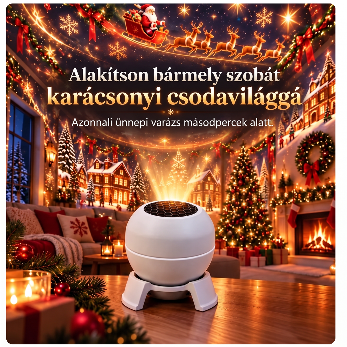 🌈🍭Hivatalos magyarországi márkaüzlet | 🎄 SCNDR® Okos holografikus projektor (HD intelligens dinamikus 5D vetítés)