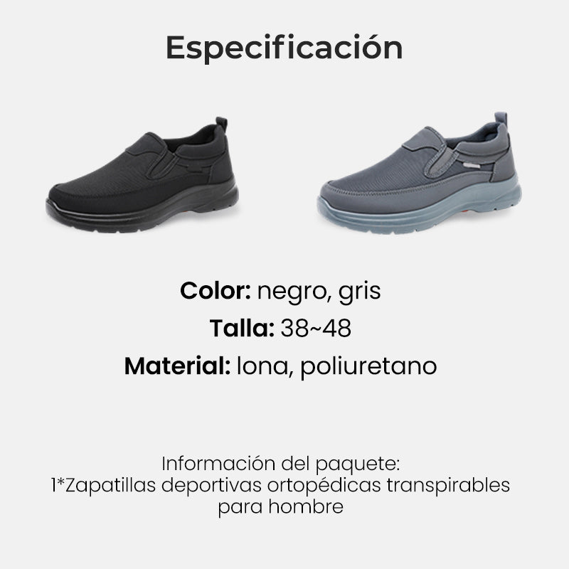 👟Ανδρικά παπούτσια Orthotic Slip-On που αναπνέουν - Memory Foam για καθημερινή άνεση 🏃‍♂️💨