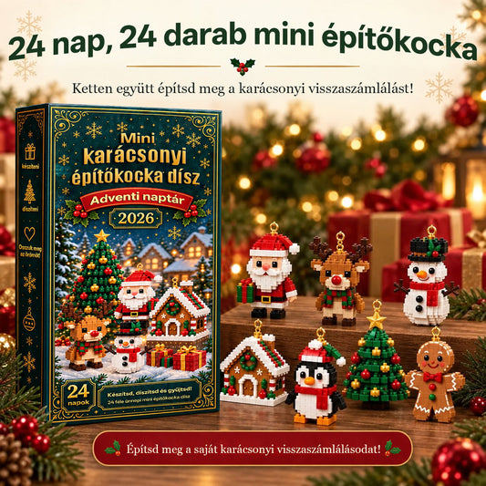 Billhol® 24 részes mini adventi naptár karácsonyi díszekkel | 24 egyedi, ünnepi minta saját kezű összeállításhoz, akasztókkal együtt – tökéletes karácsonyfák, koszorúk és ünnepi dekorációk díszítésére🌙