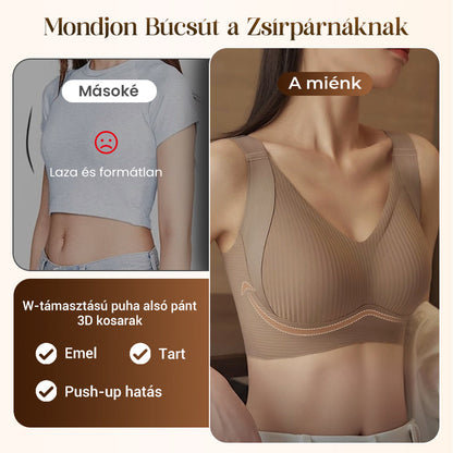 ✨ Prémium Varratnélküli Csíkos Melltartó: W-alakú Puha Tartás – Raktáron! 💪