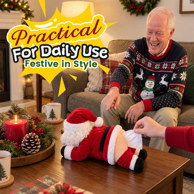🎅🧻Vicces Mikulás-fenékű papírtörlő-doboz