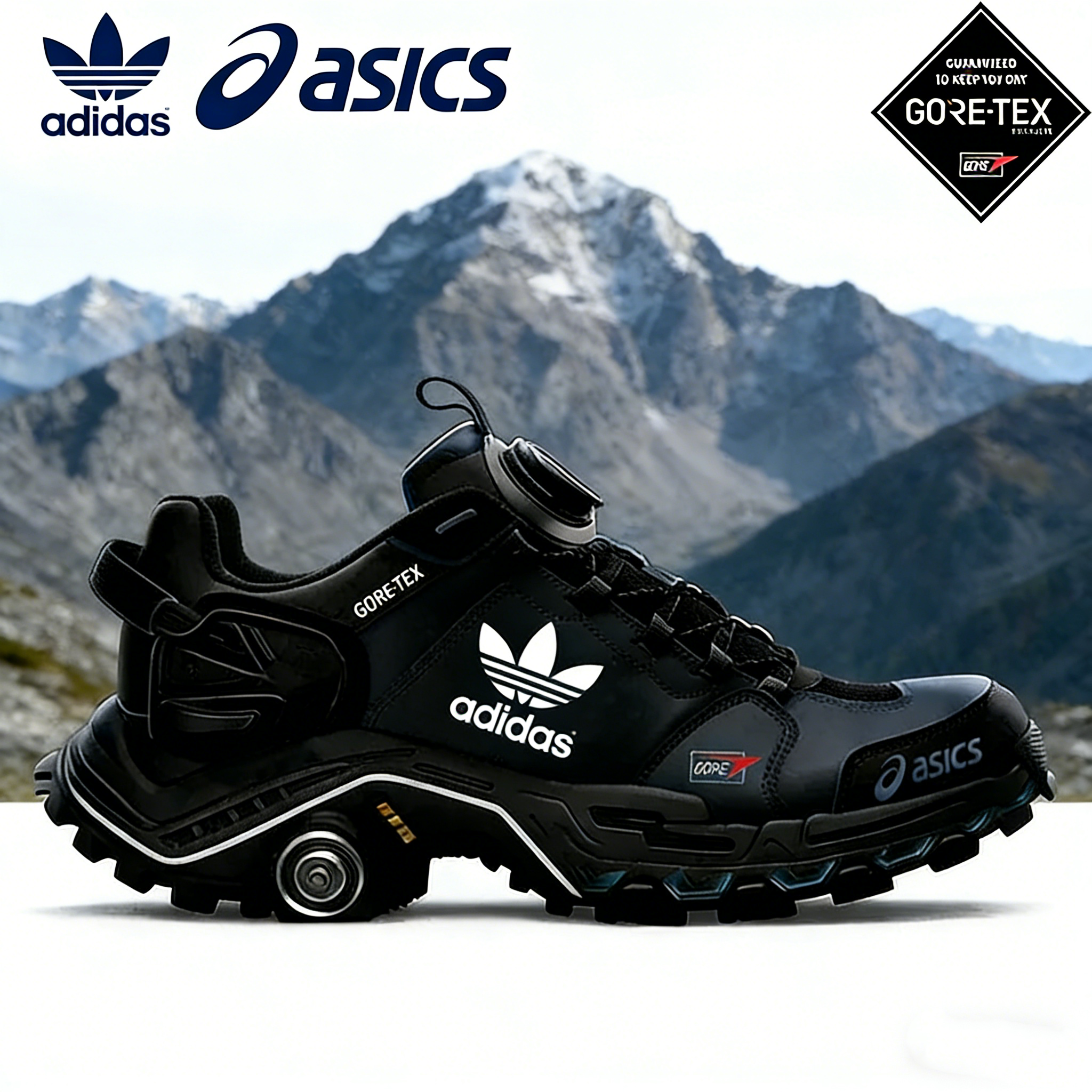 adidas × asics GORE-TEX παπούτσια πεζοπορίας – γρήγορο κούμπωμα και αντιολισθητική σόλα