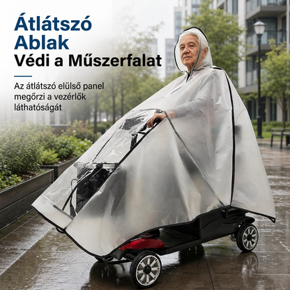 🌧️ Mobilitási segédeszköz esővédő – Teljes lefedettségű, vízálló PVC-tető