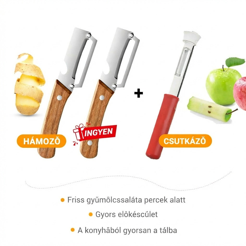 🥕 Többfunkciós konyhai hámozó - rozsdamentes acél