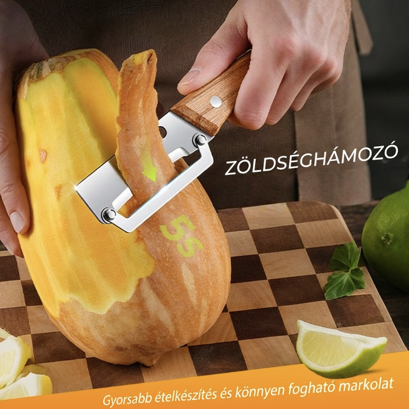 🥕 Többfunkciós konyhai hámozó - rozsdamentes acél