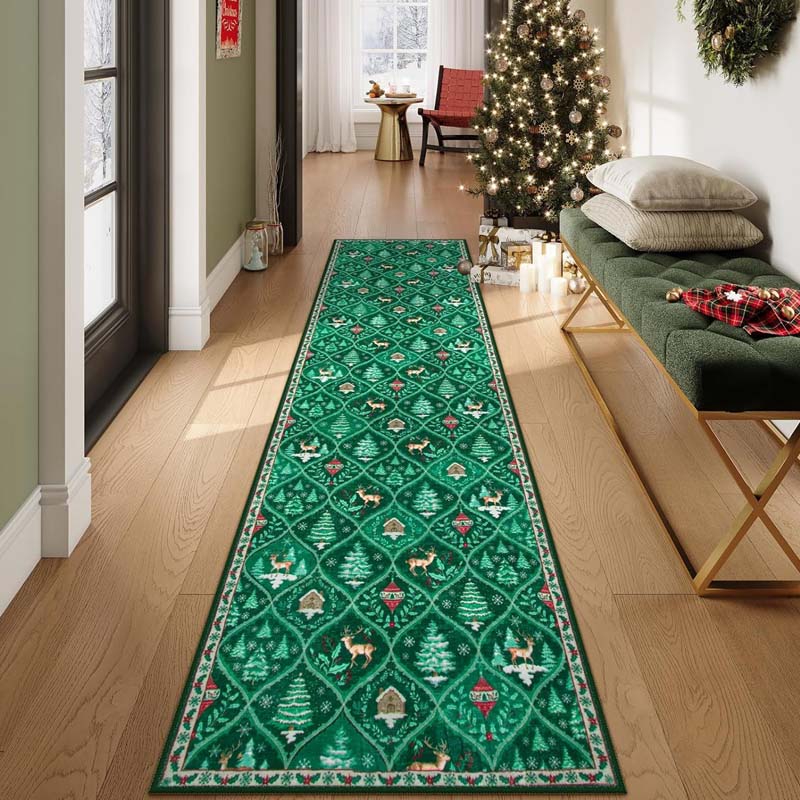 🎄🎅Puha, csúszásmentes karácsonyi szőnyeg otthoni dekorációhoz