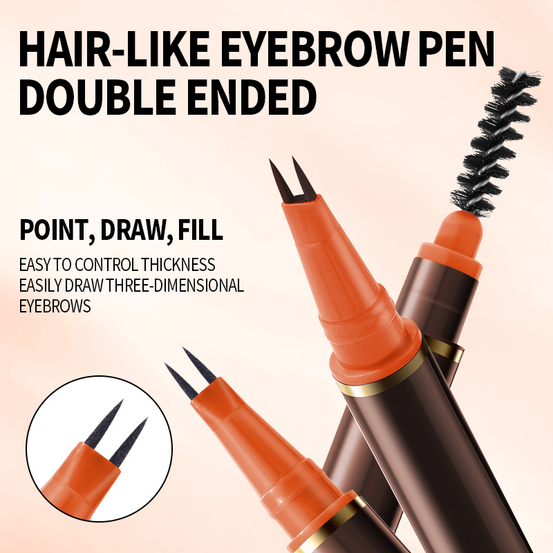 🏆Αγοράστε 2 και πάρτε 1 δωρεάν✏️ Υγρό μολύβι φρυδιών με διπλή άκρη - διπλή άκρη για φυσική εμφάνιση, αδιάβροχο