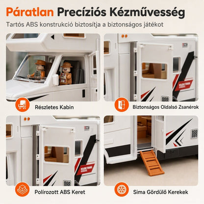 😍 Interaktív játék lakóautó kempingjáték készlet hang- és fényeffektusokkal, babával és kempingkiegészítőkkel gyerekeknek