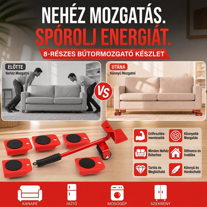 📦🏋️Bútorok szállításához használt csúszósínek – 360°-ban forgatható csúszótalpak, 800 font teherbírású 8 darabos készlet ✨