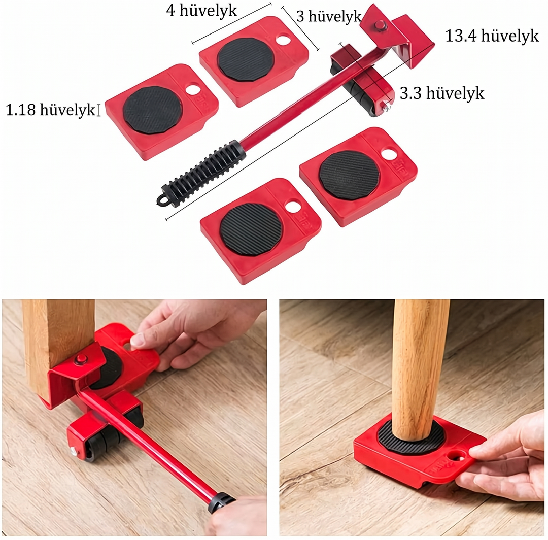 📦🏋️Bútorok szállításához használt csúszósínek – 360°-ban forgatható csúszótalpak, 800 font teherbírású 8 darabos készlet ✨