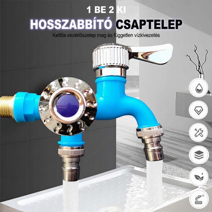 🚿 Dupla vezérlésű hosszabbítható csap – hőálló, fagytűrő, robbanásbiztos. Tökéletes konyhához és fürdőszobához! ✨🔧