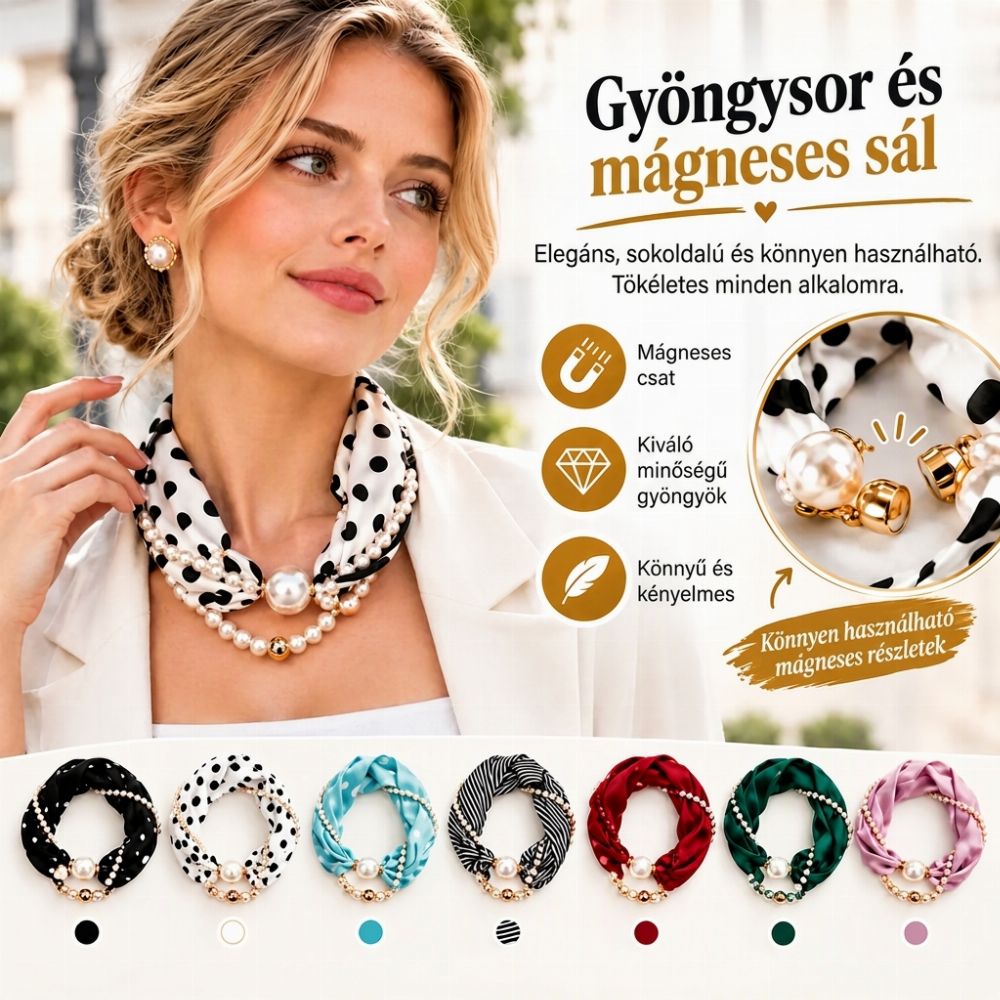 ✨1+1 ingyen🌸 Gyöngyös sál-nyaklánc – elegáns kiegészítő, ragyogó szépség