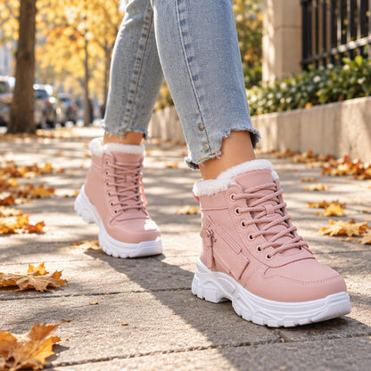 ❄️👢 Női téli meleg plüss bélésű bokacsizma – Kényelmes, melegen tart, divatos ✨