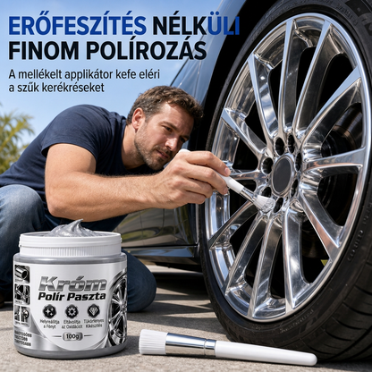✨ Fémkróm polírozó és helyreállító paszta ecsettel – Ragyogó króm, új fény 🔥