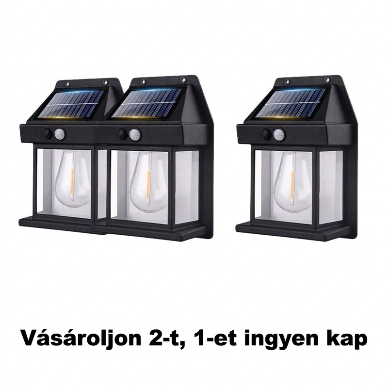 ☀️ 49% KEDVEZMÉNY! Napelemes fali lámpa – Mozgásérzékelővel, IP65 vízállósággal, energiatakarékos ⚡