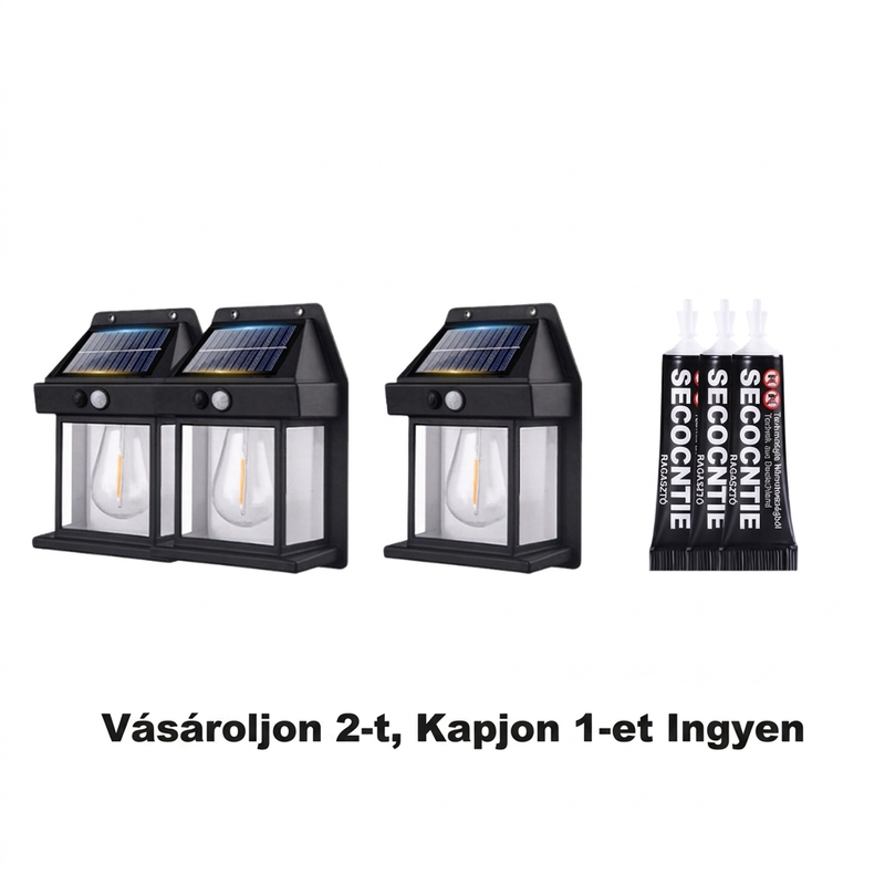 ☀️ 49% KEDVEZMÉNY! Napelemes fali lámpa – Mozgásérzékelővel, IP65 vízállósággal, energiatakarékos ⚡