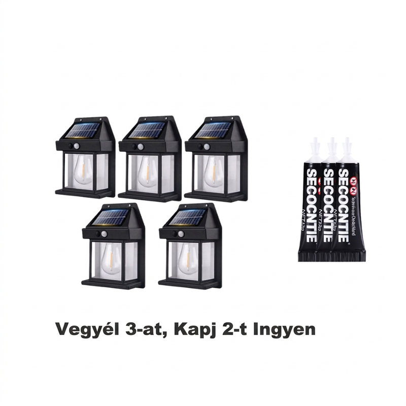 ☀️ 49% KEDVEZMÉNY! Napelemes fali lámpa – Mozgásérzékelővel, IP65 vízállósággal, energiatakarékos ⚡