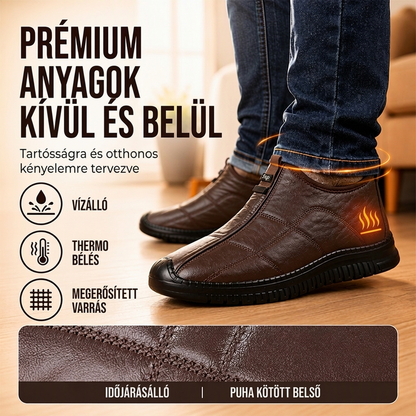 👟🌟 Férfi plüss bélésű csúszásmentes gyaloglócipő – Meleg, kényelmes, stabil 📦