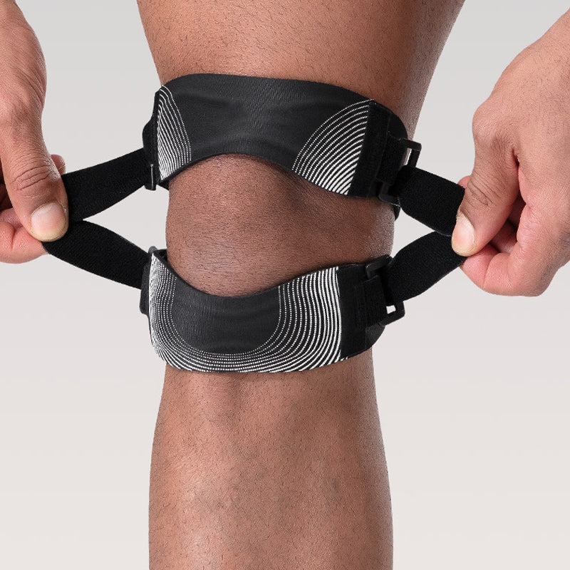 🏃 Állítható térdkalács-támasztó pánt – Kettős pántos rögzítő az aktív támasztásért és a mindennapi kényelemért ✨