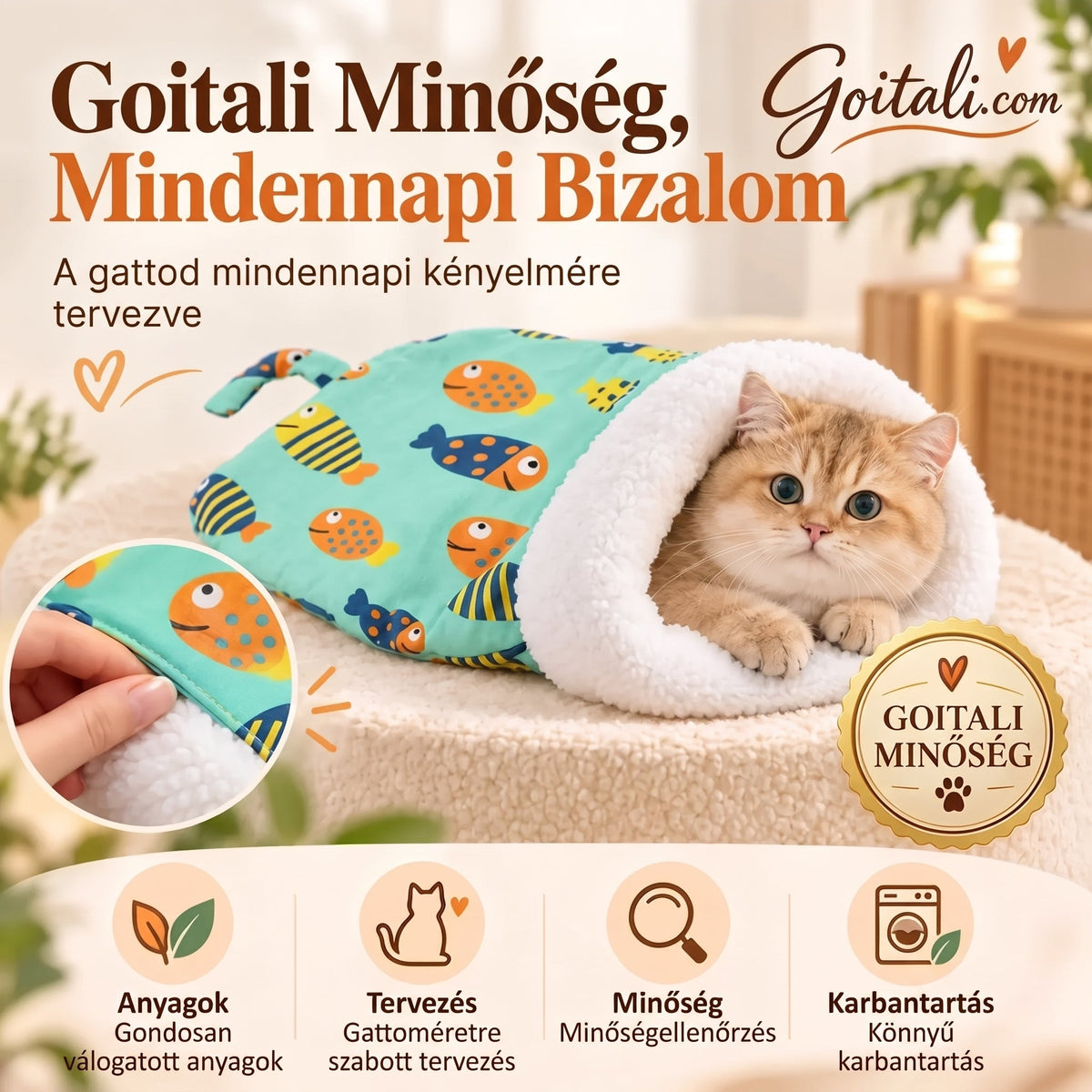🐾 MOST 50% KEDVEZMÉNY! 🔥 Kényelmes fekhely macskáknak és kutyáknak – plüss, mosógépben mosható, tökéletes választás, hogy megbízható kényelmet és meleget nyújtson kedvencednek ✨