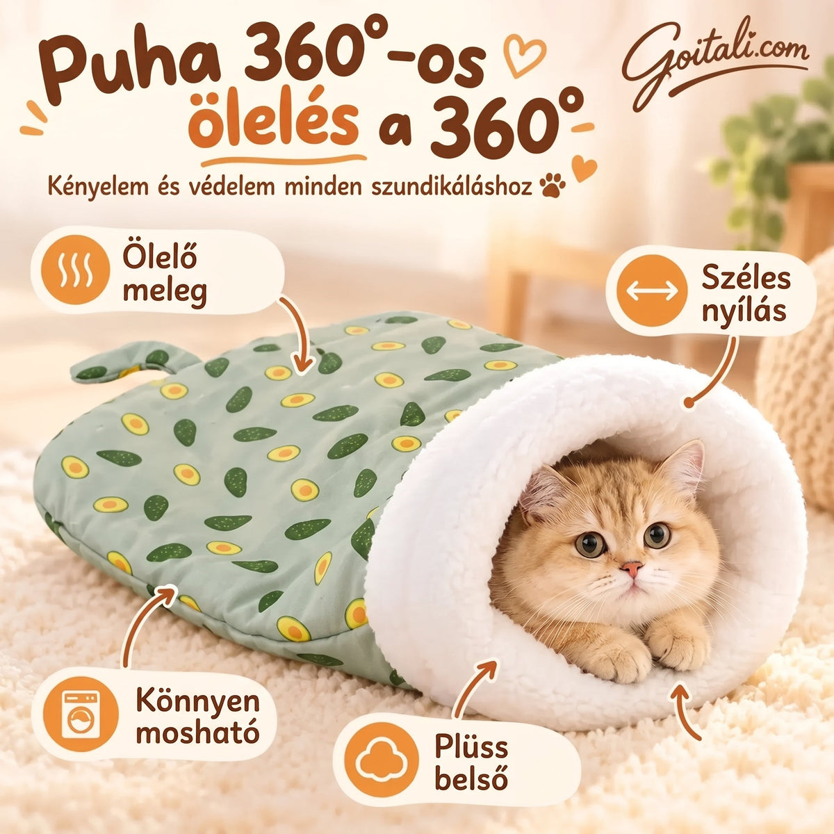 🐾 MOST 50% KEDVEZMÉNY! 🔥 Kényelmes fekhely macskáknak és kutyáknak – plüss, mosógépben mosható, tökéletes választás, hogy megbízható kényelmet és meleget nyújtson kedvencednek ✨