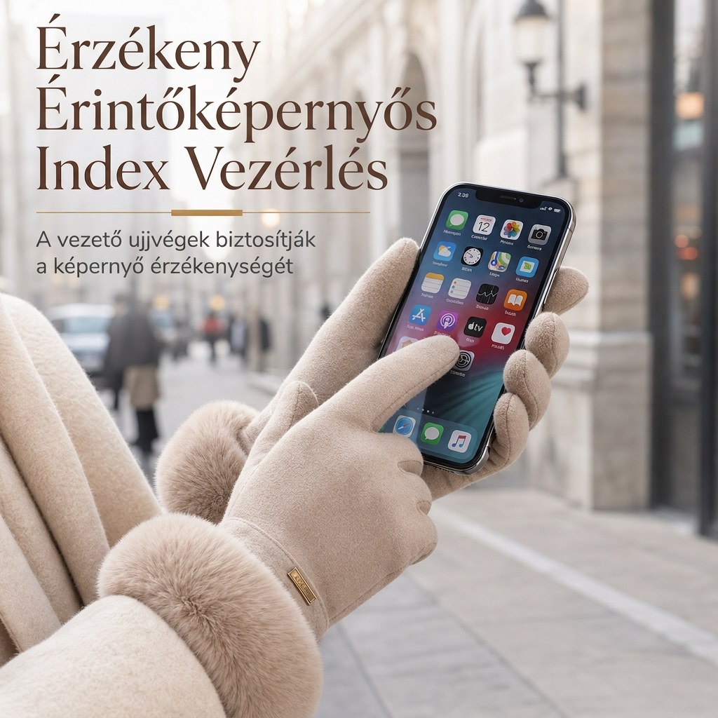 🧤 Női téli érintőképernyős kesztyű – Meleg, praktikus, érintőképernyő-kompatibilis ✨