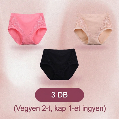 🌸 Plus Size szivárgásgátló bugyi – Magas derék, pamut, egész napos komfort 📦