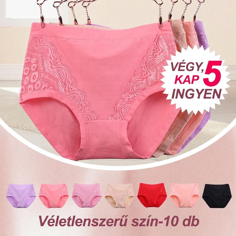 🌸 Plus Size szivárgásgátló bugyi – Magas derék, pamut, egész napos komfort 📦