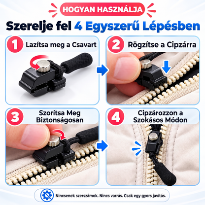 🔧 Egyszerűen felszerelhető cipzárfogó-javítókészlet ⚡ Nincs szükség varrásra, csak be kell dugni, és máris használható!