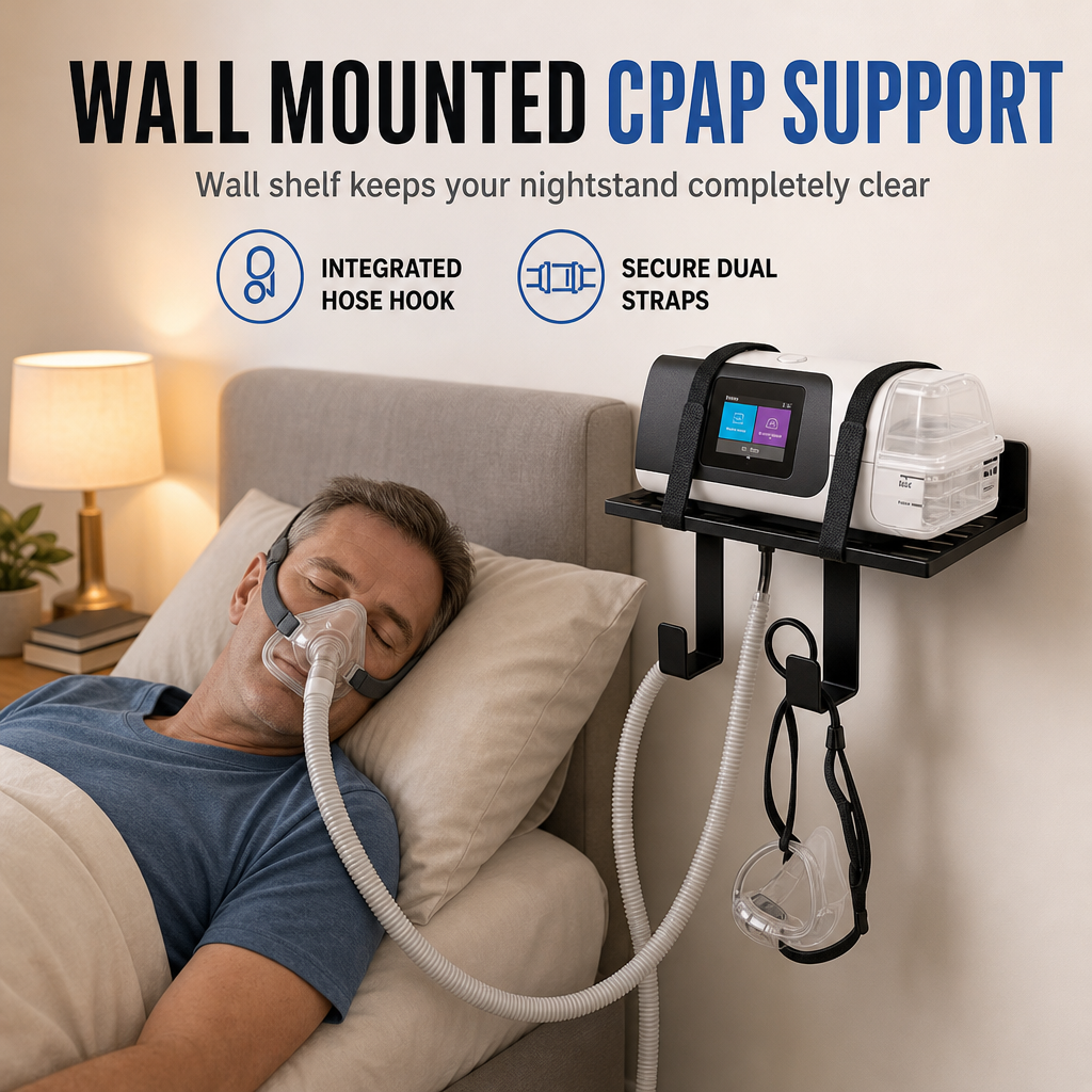 🏠 CPAP éjjeliszekrény-szervező és fali polc | Biztonságos, helytakarékos tárolás