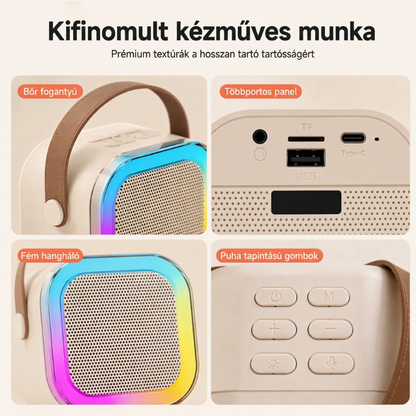 🎉 Gyermekek számára készült mini karaoke gép vezeték nélküli mikrofonokkal – zene, szórakozás és éneklés otthon 🎤✨