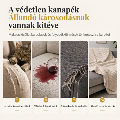 🛋️ Univerzális, rugalmas, teljes lefedésű kanapéhuzat