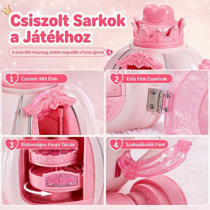 🎀 50% kedvezmény! Rózsaszín gyermek sminkes és körömdíszítő táska