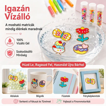 ✨ Készíts hámló ablakdíszeket pillanatok alatt! Sütés nélküli DIY zselés matrica szett 🎨