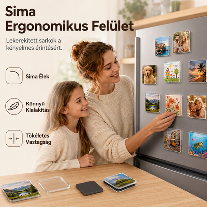 Átlátszó akril DIY hűtőmágnes készlet