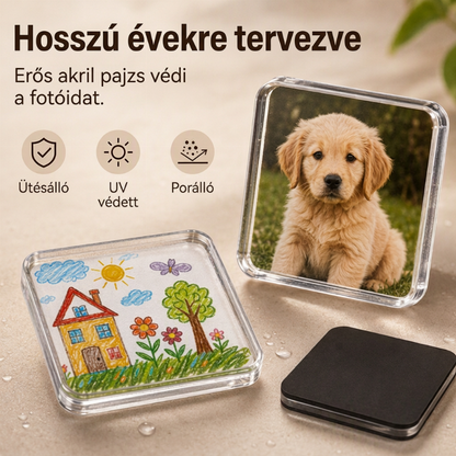 Átlátszó akril DIY hűtőmágnes készlet